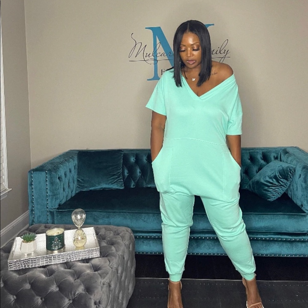 Mint Green Harem jumper. Very pretty vibrant color.